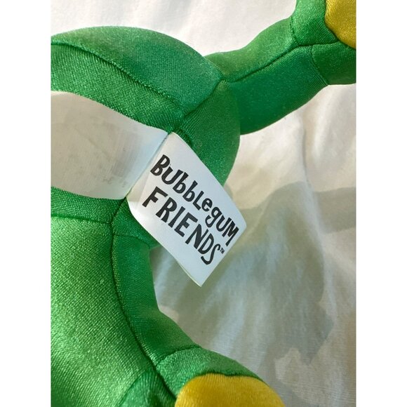 Vintage Bubblegum Friends Green Fabric Frog Plush Toy Squishy 8" - Picture 3 of 5